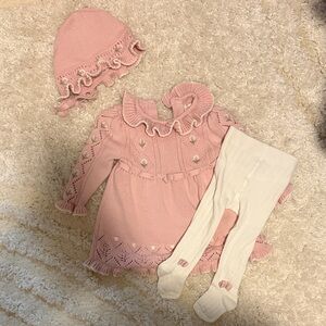 Cynthia Rowley Pink and White Formal Kids Dress Set